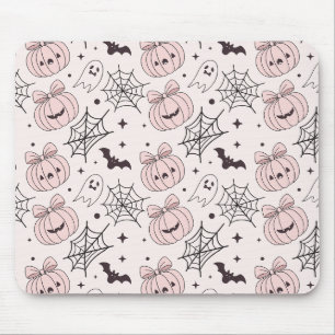 Kawaii Sweet Pink Spooky Halloween Pattern Mouse Pad