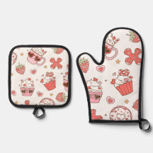 Kawaii Sweet Treats Oven Mitt & Pot Holder Set - C