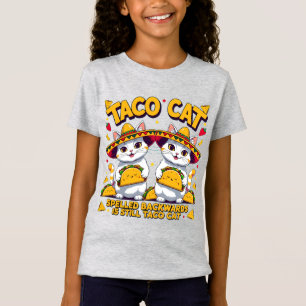 Kawaii Taco Cat Palindrome Fiesta Art  T-Shirt