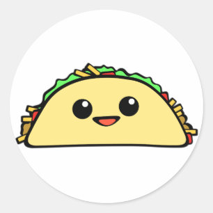 Kawaii Taco Classic Round Sticker