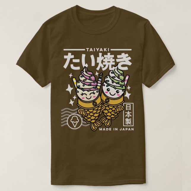 Kawaii Taiyaki Japanese Food Cute  Aesthetic Retro T-Shirt (Design Front)