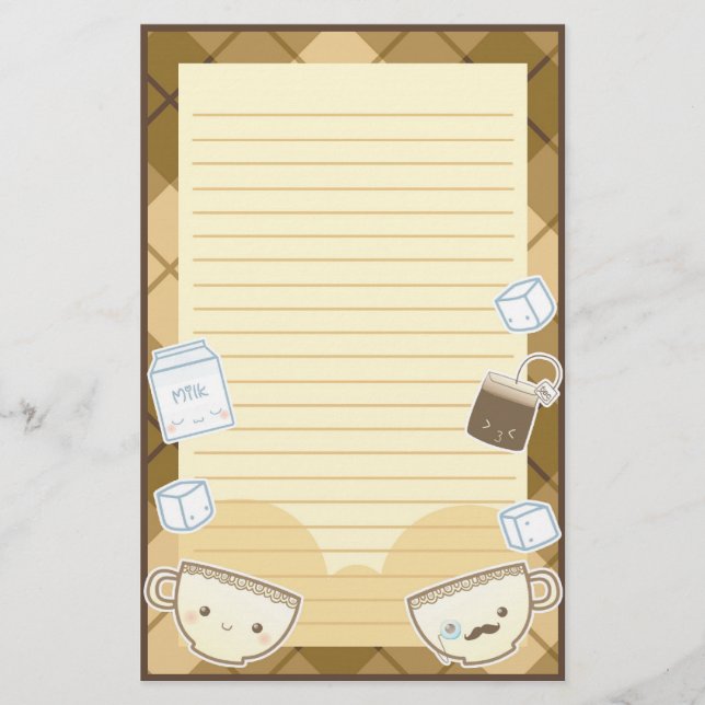 Kawaii Tea Time Stationery (Front)