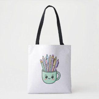 Kawaii Teacher Coffee Mug Pencils Cute Thank You G Tote Bag