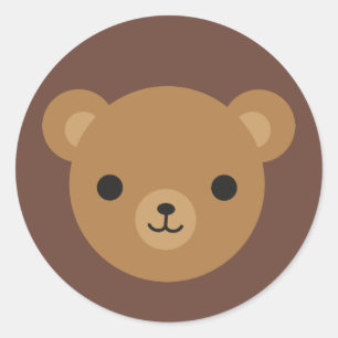 Kawaii Teddy Bear Classic Round Sticker
