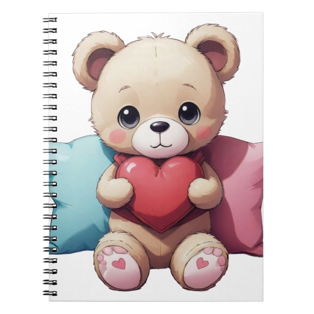 Kawaii Teddy Bear  Notebook (Front)