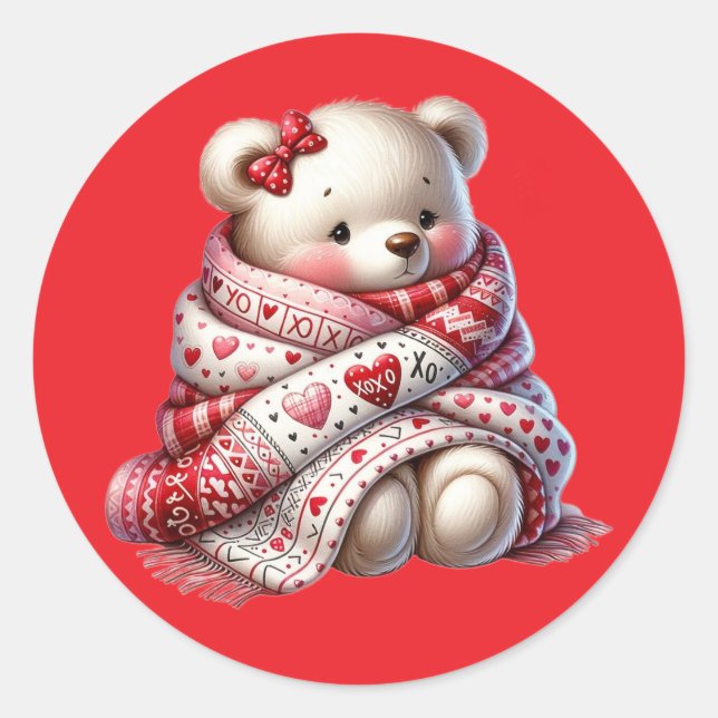 Kawaii Teddy Bear Sticker – Cute Sweet Design (Front)