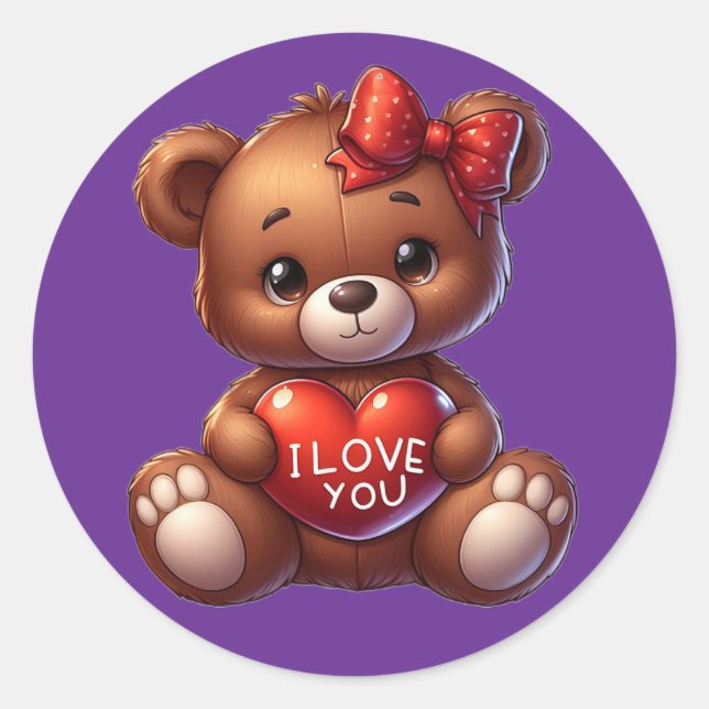 Kawaii Teddy Bear Sticker – Cute Sweet Design (Front)