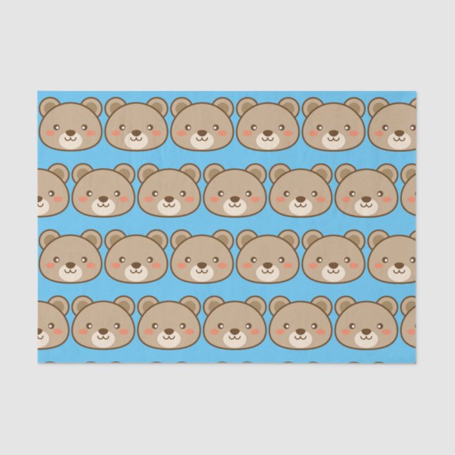 Kawaii Teddy Bear Tissue Paper (Front)