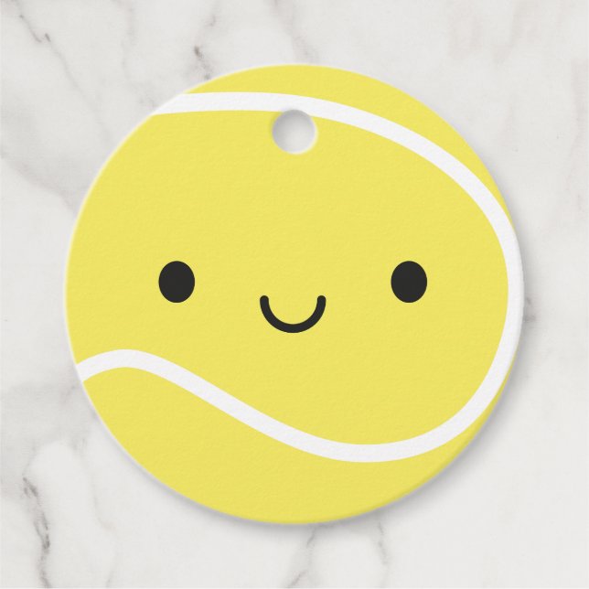 Kawaii Tennis Ball Favour Tags (Front)