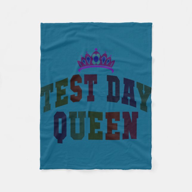 Kawaii test day queen testing teacher everything fleece blanket (Front)