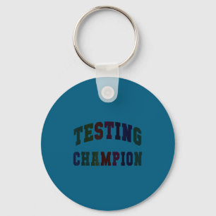 Kawaii testing champion test day teacher bruh math key ring