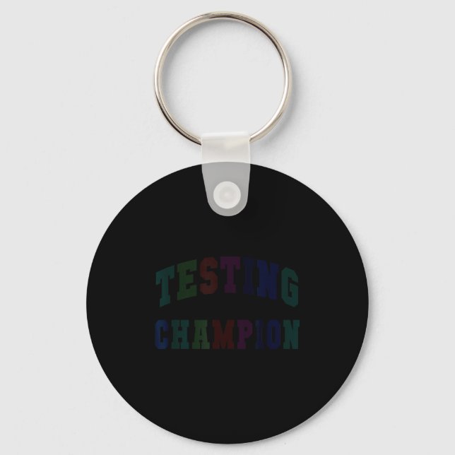 Kawaii testing champion test day teacher bruh math key ring (Front)