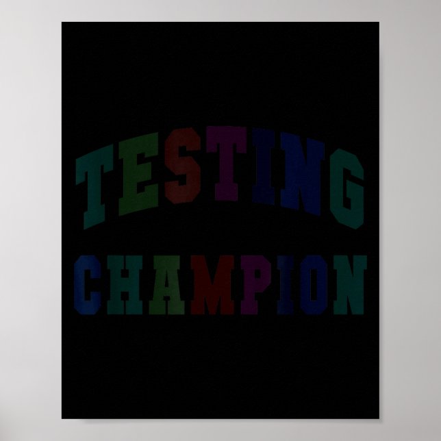 Kawaii testing champion test day teacher bruh math poster (Front)