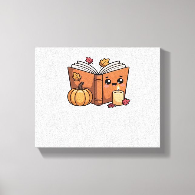 kawaii thanksgiving book Oversized T-Shirt Canvas Print (Front)