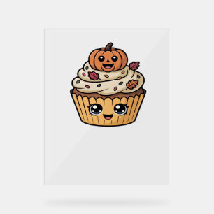 kawaii thanksgiving cupcake Classic T-Shirt Acrylic Sign