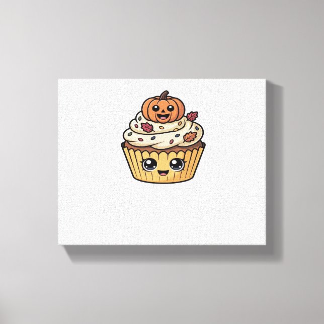 kawaii thanksgiving cupcake Oversized T-Shirt Canvas Print (Front)