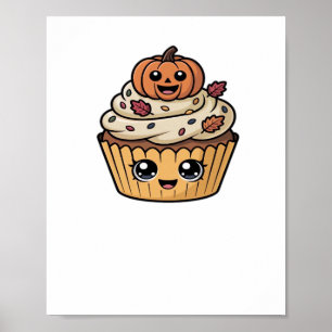 kawaii thanksgiving cupcake Oversized T-Shirt Poster