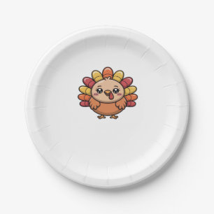 kawaii thanksgiving turkey Classic T-Shirt_1 Paper Plate