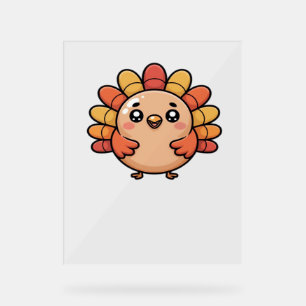 kawaii thanksgiving turkey Classic T-Shirt Acrylic Sign