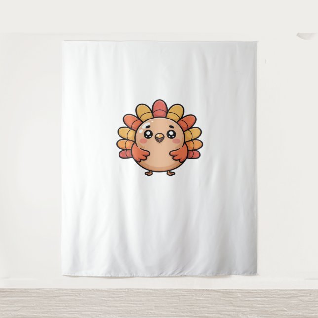 kawaii thanksgiving turkey Classic T-Shirt Tapestry (Front)