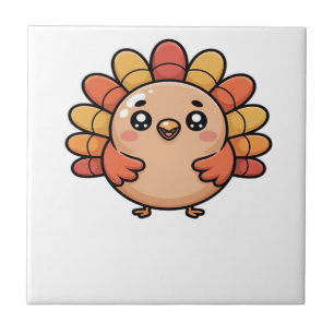 kawaii thanksgiving turkey Classic T-Shirt Tile