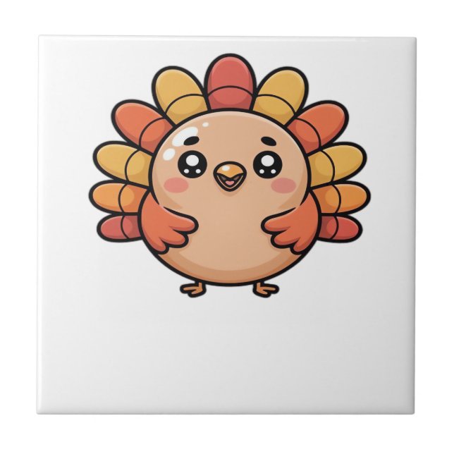 kawaii thanksgiving turkey Classic T-Shirt Tile (Front)