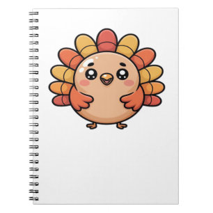 kawaii thanksgiving turkey Oversized T-Shirt_1 Notebook