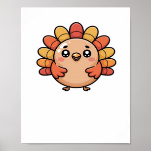 kawaii thanksgiving turkey Oversized T-Shirt_1 Poster