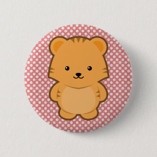 Kawaii Tiger 6 Cm Round Badge
