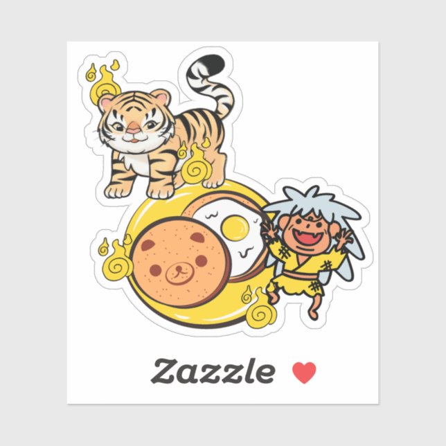 Kawaii Tiger, Amanojaku & Moon Breakfast Cookie (Sheet)