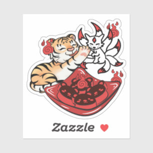 Kawaii Tiger and Kitsune Nine Tailed Fox
