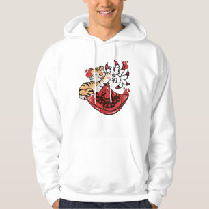 Kawaii Tiger and Kitsune Nine Tailed Fox Hoodie