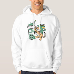 Kawaii Tiger and Matcha Milkshake Kappa Hoodie