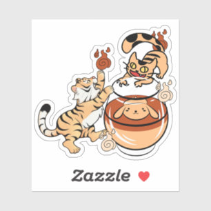Kawaii Tiger and Nekomata Tea Jar Dog