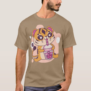 Kawaii Tiger Boba Tea Bubble Tea Anime Kawaii Neko T-Shirt