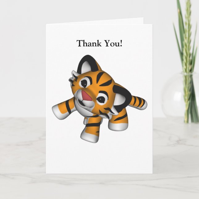 Kawaii Tiger Thank You Card (Front)