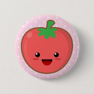 Kawaii Tomato 6 Cm Round Badge