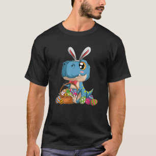 Kawaii Trex Dinosaur Happy Easter Bunny Costume Gi T-Shirt