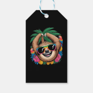 Kawaii Tropical Sloth – Cute Summer Vibes Rainbow  Gift Tags