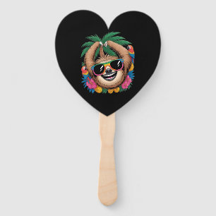 Kawaii Tropical Sloth – Cute Summer Vibes Rainbow  Hand Fan