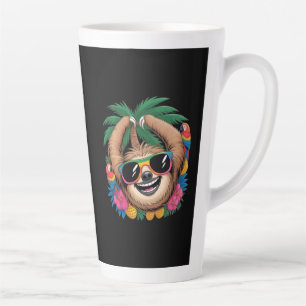 Kawaii Tropical Sloth – Cute Summer Vibes Rainbow  Latte Mug