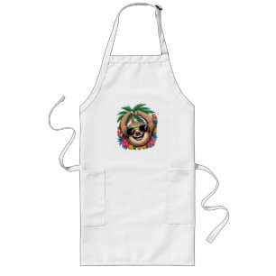 Kawaii Tropical Sloth – Cute Summer Vibes Rainbow Long Apron