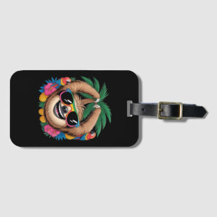 Kawaii Tropical Sloth – Cute Summer Vibes Rainbow  Luggage Tag