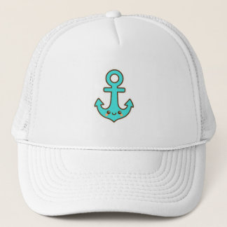 Kawaii Turquoise Anchor – Whimsical & Cheerful Trucker Hat
