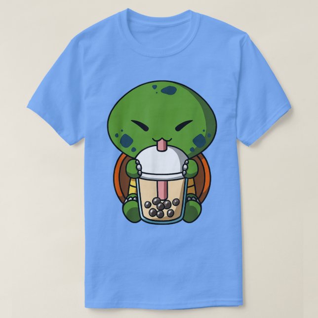 Kawaii Turtle Boba Milk Tea Bubble Tea Anime  T-Shirt (Design Front)