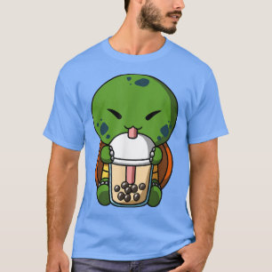 Kawaii Turtle Boba Milk Tea Bubble Tea Anime  T-Shirt