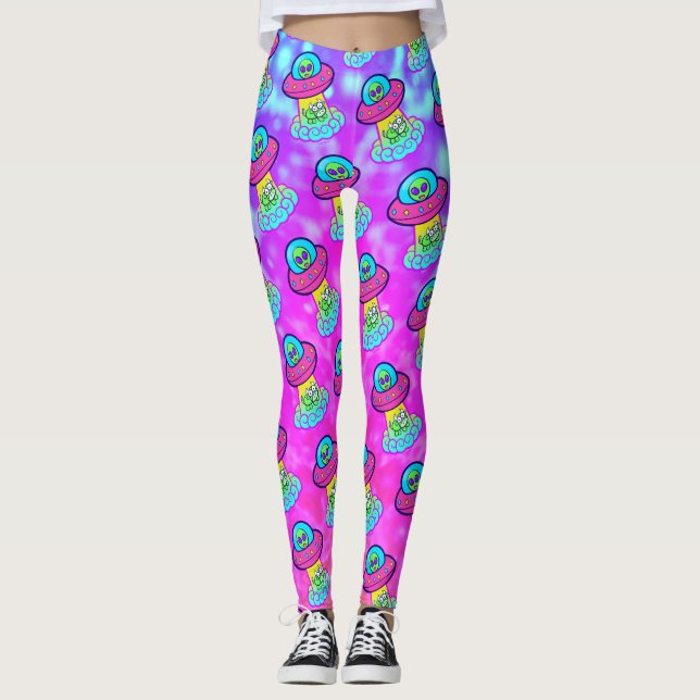 Kawaii Uchuu Kei Cute Ufo Leggings (Front)