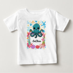 Kawaii Under the Sea Octopus Baby T-Shirt