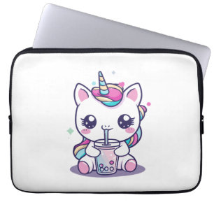 Kawaii Unicorn eating Ramen Noodle Soup Cute Graph Laptop Sleeve