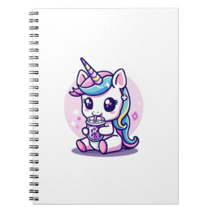 Kawaii Unicorn eating Ramen Noodle Soup Cute Graph Notebook